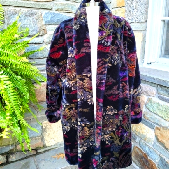 Vintage Jackets & Blazers - Vintage floral teddy jacket  regal plush  collection  Rare